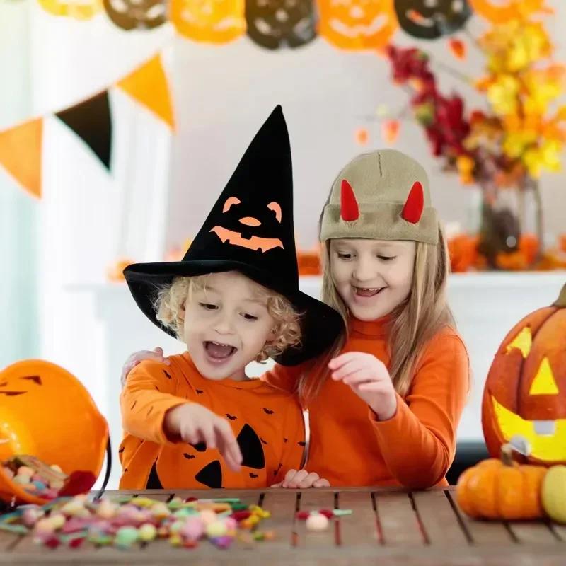 Devil's Horn Hat Halloween Soft Knitted Bean Warm Winter and Autumn Fun Hip Hop Hat Indoor and Outdoor Windproof Cold Proof Warm