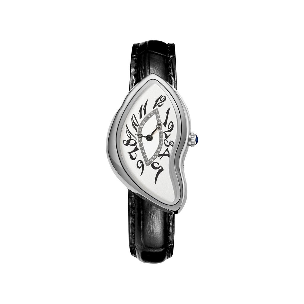 New Shape Quartz Men's Watch Y2k Style Twisted Case 2025 Trendy Personalized Niche Design Watch Leather Waterproof Watch Clock