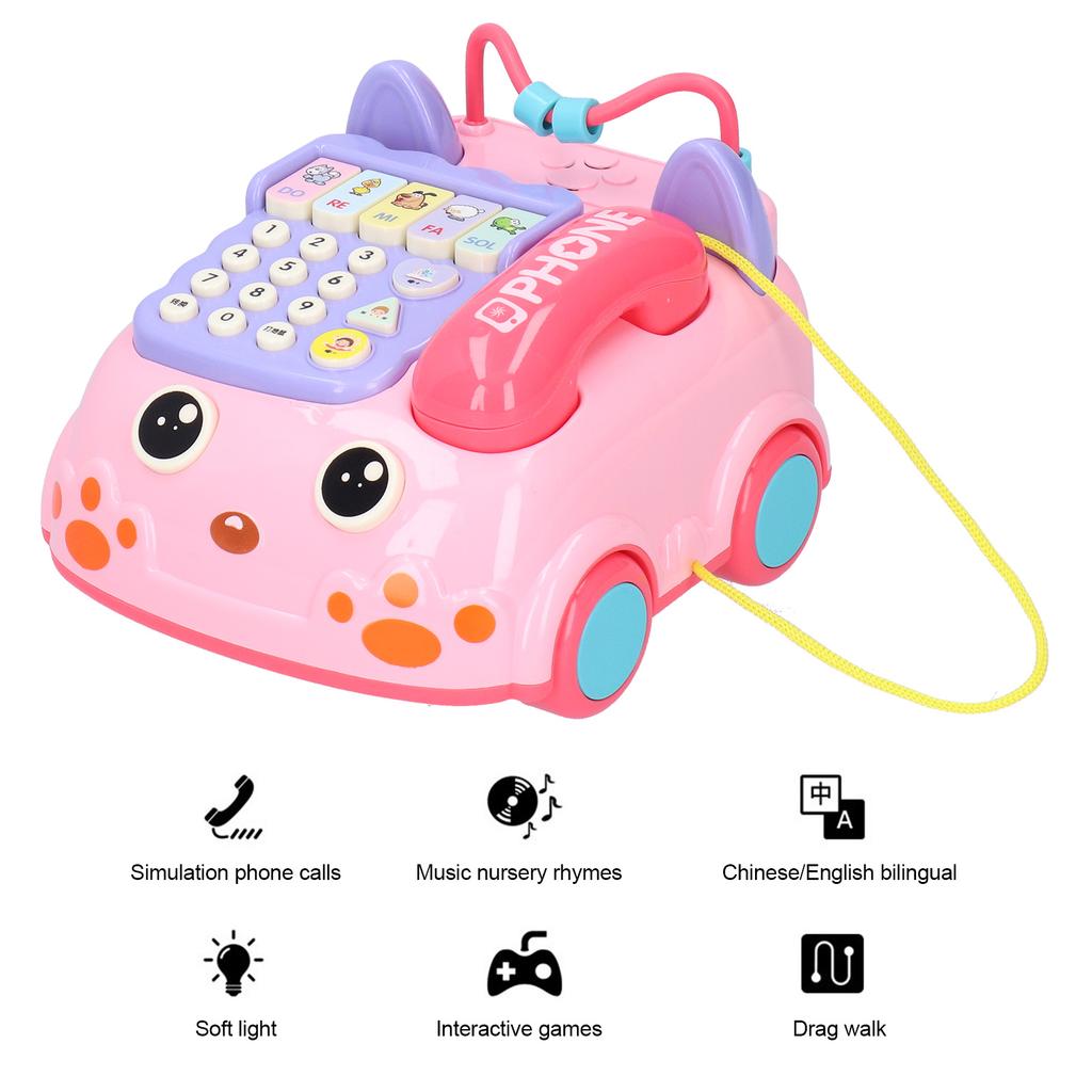 Children Telephone Toy Educational Simulation Telephone Toy with Light Music Effect