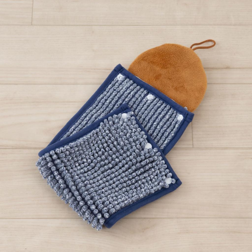 Senko My Neighbor Totoro Fluffy Cat Bus Hand 15 x 20 cm using the Navy 65609 Towel, Approx. (when loop), Blue, Absorbent, Quick-Drying Microfiber,