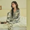 Women's Pure Cotton Pajamas: Spring/Autumn Long Sleeve Cardigan with Lace, Large Sizes, 2025 Style, Suitable for Indoor/Outdoor Wear