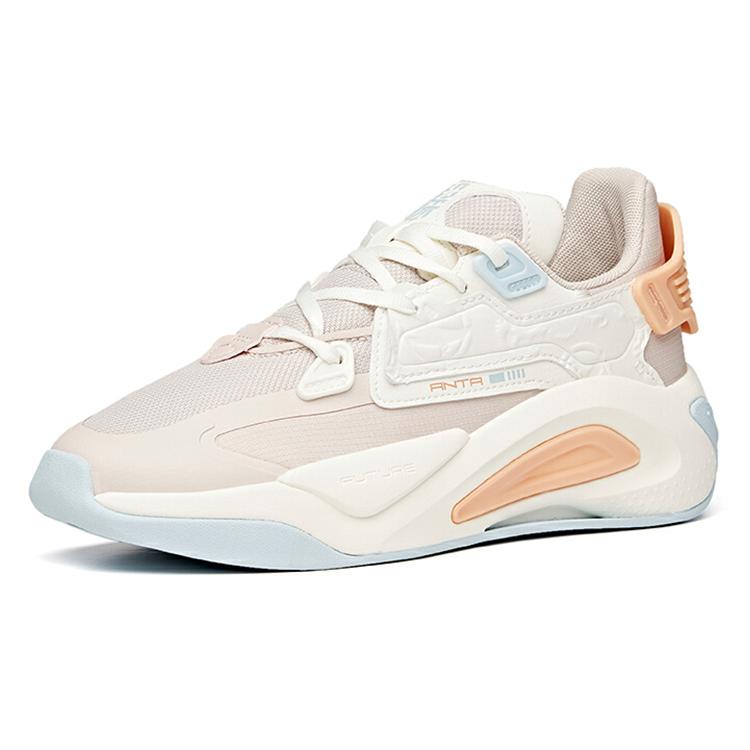 Anta Life Collection Slip Resistant Abrasion Resistant Low Top Skateboard Shoes Women's Lotus Gray White 122118083-3