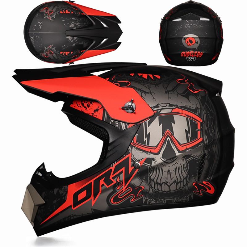 Lightweight Full Face Off-Road Motorcycle Helmet Dirt Bike ATV Trail Riding With Ventilation Clear Visor