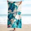 1PC Custom Name Oceanic Sea Turtle Art Beach Towel Highly Absorbent And Sand-Resistant Towel for Swimming, Pool, Yoga, And Travel Lightweight