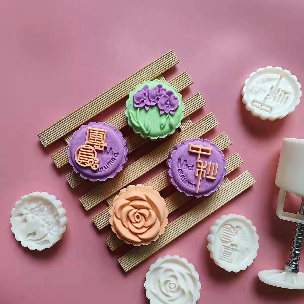 

Flower Shaped Dessert Pastry Mould 3D Mung Bean Mooncake Mould Baking Tool Cookie B