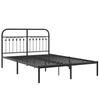 Metal Bed Frame with Headboard Black 140 X 190 Cm