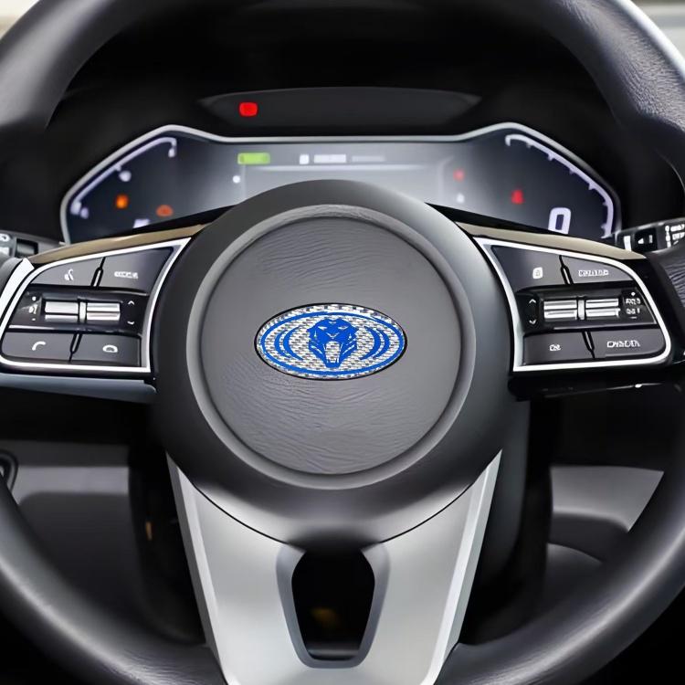 1pcs lion carbon fibre 3D 6cm steer wheel emblem Sticker Car Steering Wheel Car Interior Emblem Car styling Accessories For KIA