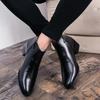 2026 New Korean Style Trendy Men's High Top Leather Shoes  Formal Single Shoes Business Leather Shoes for Men