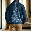 Men's Casual Christmas Print Quarter-Zip Sweatshirt with Collar