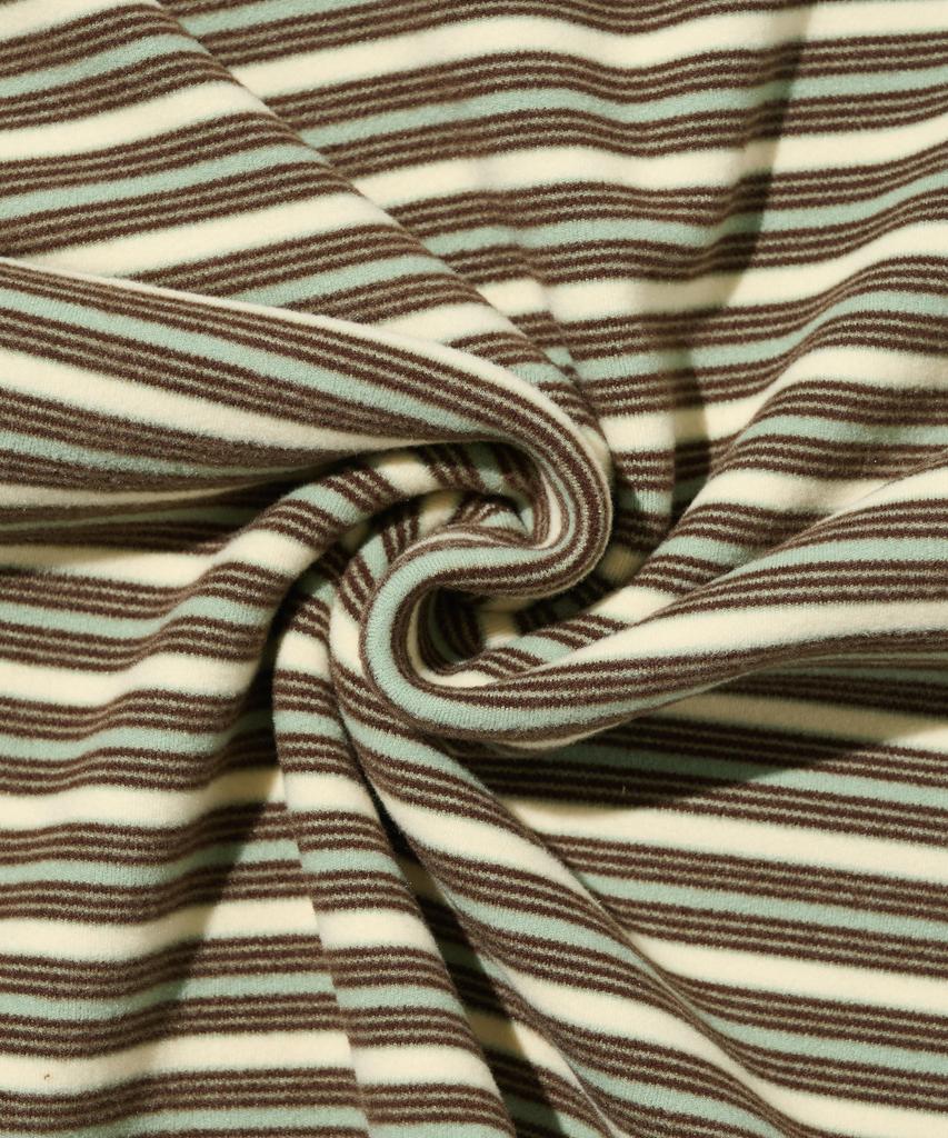 ROIDESROIS Gestreiftes Lagen-Langarm-T-Shirt (khaki)