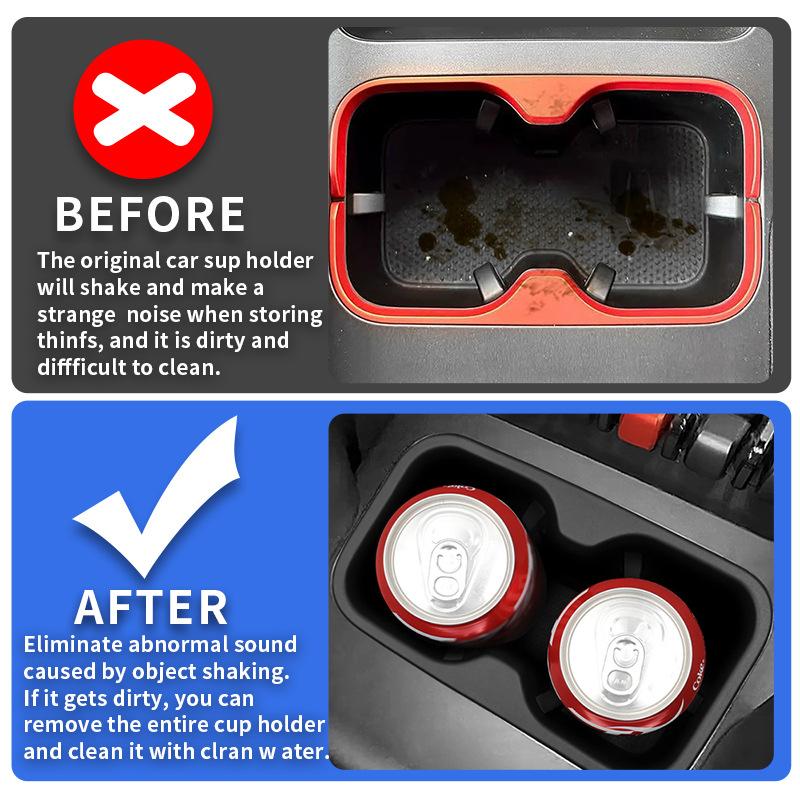 For BYD SHARK 2025 Silicone Water Coaster Car Cup Holder Car Central Control Cup Holder Auto Parts Accessories