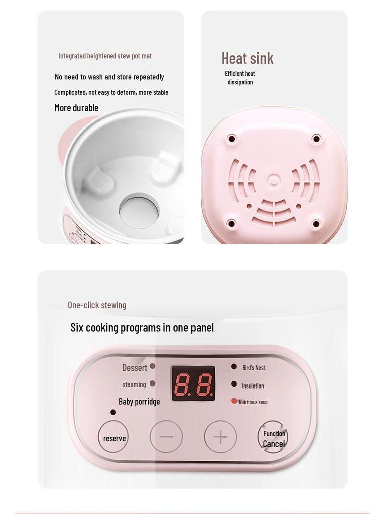 Electric Ceramic Slow Cooker: Multifunctional Double Boiler for Soup, Stew, Bird's Nest, and Health Preservation