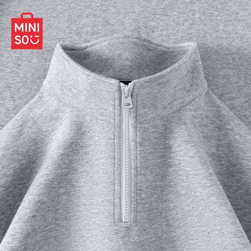 MINISO Unisex Half-Zip Stand Collar Heavyweight Sweatshirt