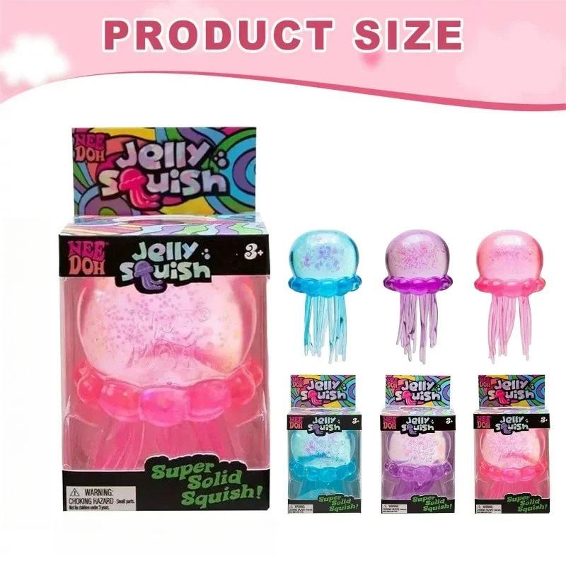 Needoh Fuzz Ball Jellyfish Squishy Random Color Soft Stress Relief Toy Cute Relaxing Squeeze Sensory Toy Squishies