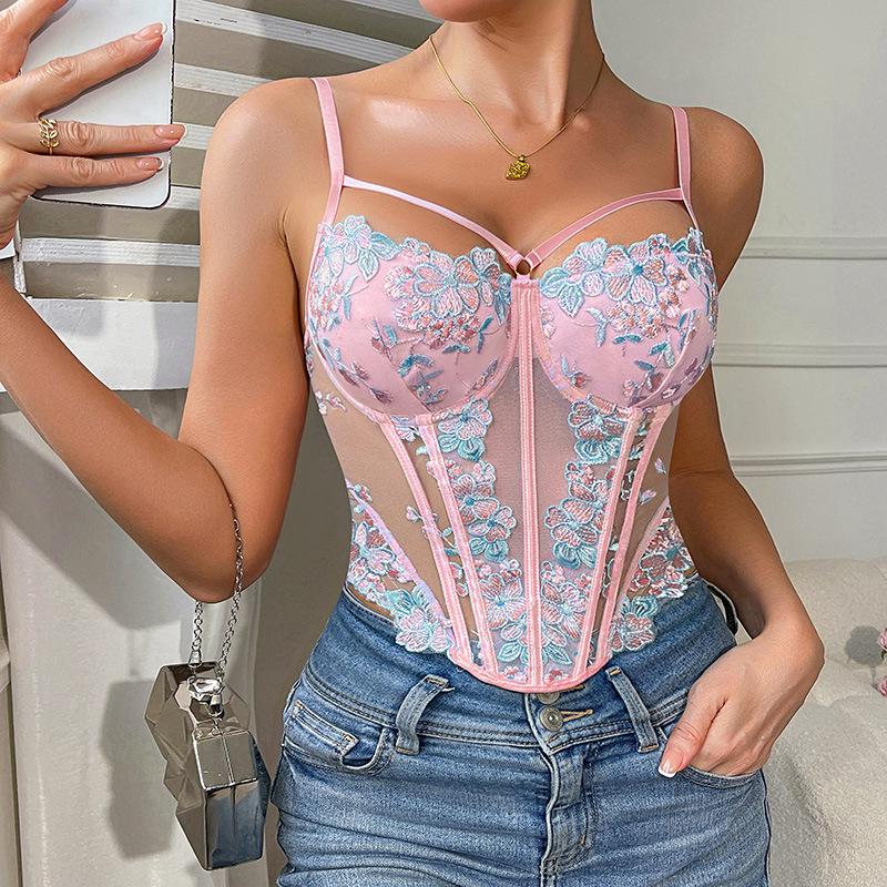 Европейский жаккардовый жилет с вышитой цветочной пряжкой и ремешком S