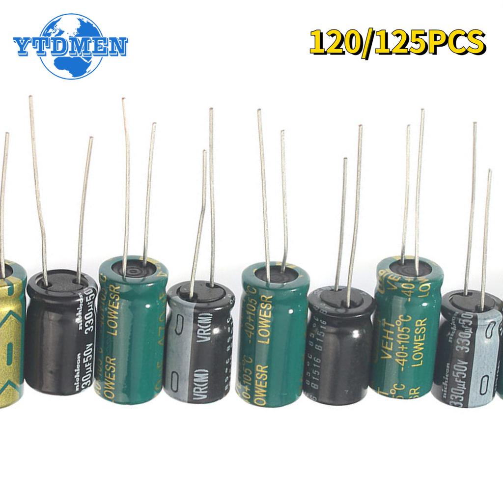 Elektrolytkondensator-Kit 1uF-2200uF Aluminium-Elektrolytkondensatoren-Sortimentsset 16V 25V 50V