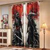 2Pcs Japanese Samurai Series Blackout Curtains  Insulation Multiple Size Living Room Bedroom Window Decoration Machine Washable