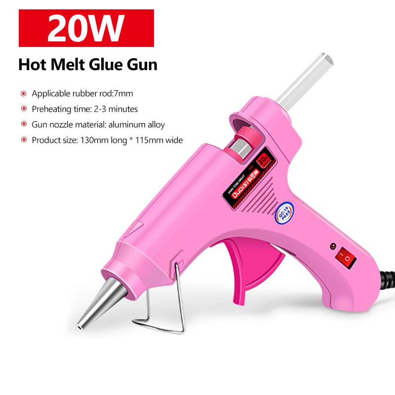 20W/60W/100W Heißklebepistole und 7mm Klebestift Mini-Pistole Thermoelektrisches Temperatur-Reparaturwerkzeug DIY Kostenloser Heißklebestift
