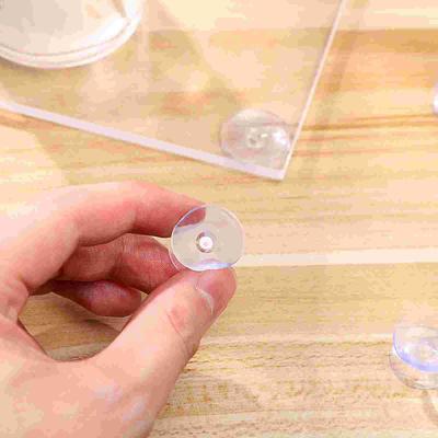 12 Pcs Transparent Suckers Suction Cups Double Sided for Glass Table Tops Spacers Hook