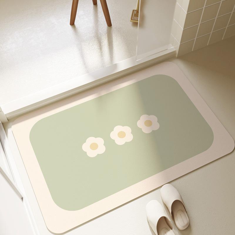 Simple Bathroom Diatom Mud Foot Mat Bathroom Door Mat Toilet Non-Slip Mat Toilet Absorbent Floor Mat