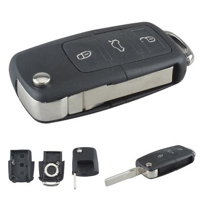Černé pouzdro na klíče se 3 tlačítky Smart Remote pro výměnu klíče bez čipu s nerozřezaným vyklápěcím klíčem do auta
