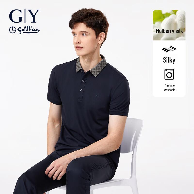 Goldlion Men's Lyocell-Silk Blend Polo Shirt