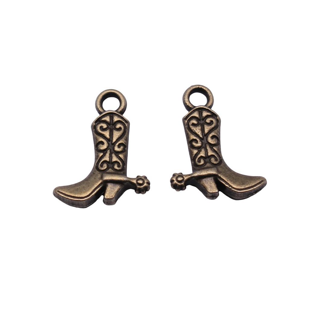 Cowboy Boot Charms Multi Color Alloy Pendants For Western Themed DIY Jewelry