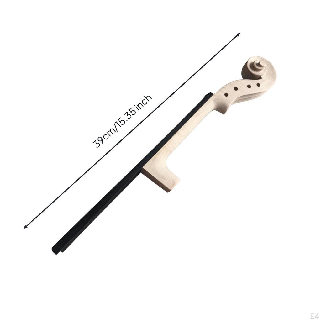 Violin Neck with Fingerboard Unfinished Head Unvarnished Instrument Part for