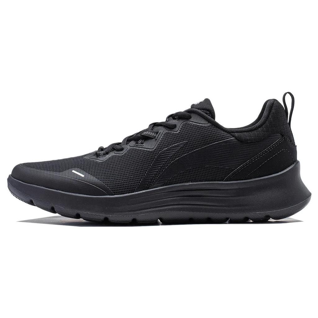 Li-Ning Lightweight Feather Series Fabric Wear-Resistant Non-Slip Low-Top Running Shoes Men Sneakers Black ARST065-1