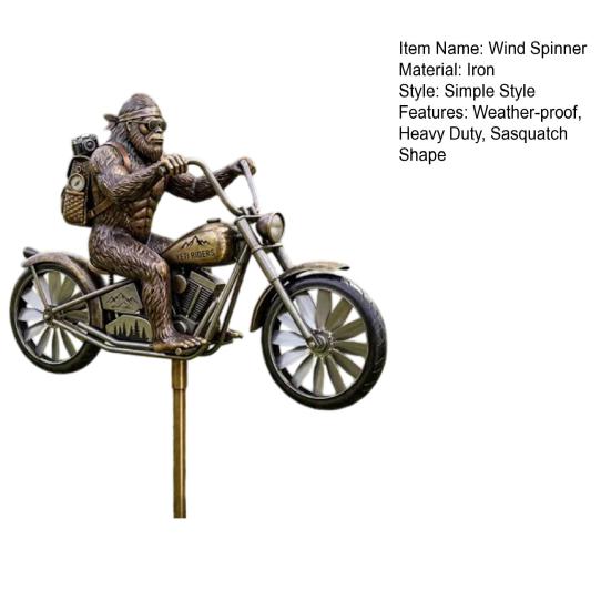 Garden Art Sasquatch Wind Spinner Wind-Powered Metal Weather Vane Kinetic Windmill Sculpture Outdoor Yard Patio Lawn Decoration