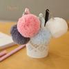 Elens Store 0.5mm Black Ink Cute Girl Women Faux Fur Pom Pom Ball Pendant Gel Ink Pen Gift