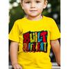 European sizes Boys' Colorful Letter Print Creative Trendy Stylish Short-Sleeve T-Shirt
