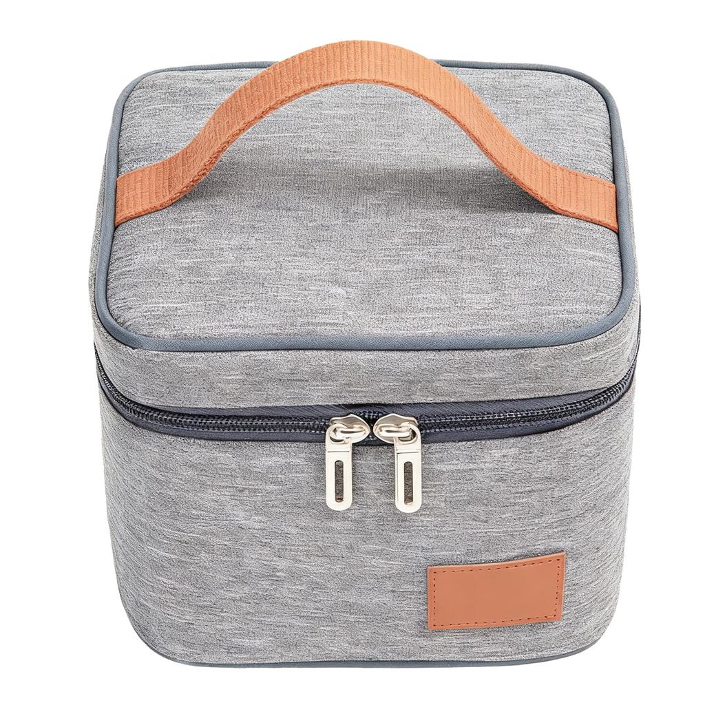 Lunch Bag   Grey Thickened   Proof Reusable Insulated Lunch Cooler Bag for Picnics Outdoor Travel