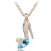 Lovers Elegant Glass Romantic Jewelry Shoe Fantasy Lady Cinderella Gift Statement Women Heel Pendant Crystal High Necklace
