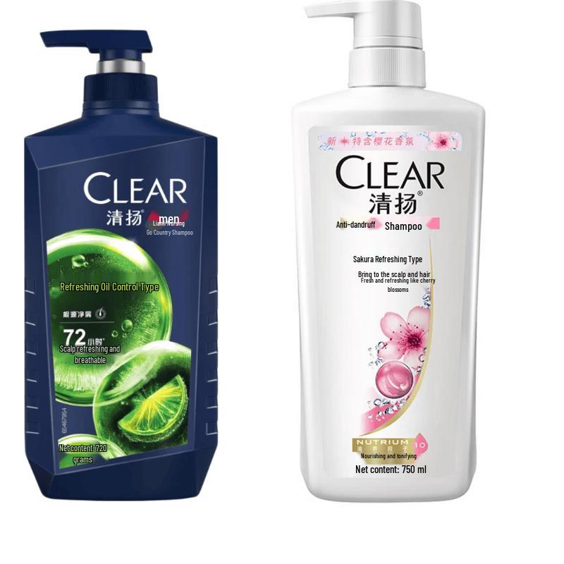 Clear Anti-Dandruff Shampoo Set (Women s Cherry Blossom & Men s Oil Control)