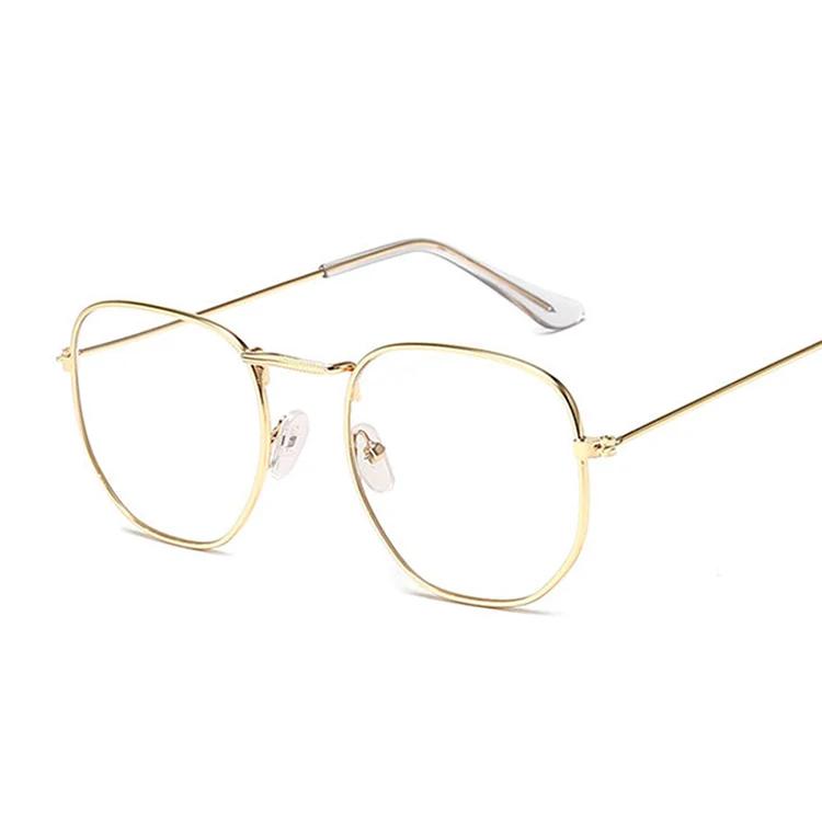 

Small Hexagon Alloy Gold Frame Glasses Classic Retro Optics Eyeglasses Transparent Clear Lens Women Men Espectacles Female