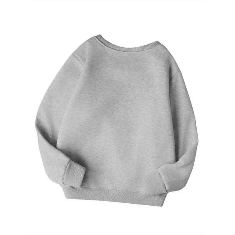 Valentine's Day Heart Bear Cute Print Theme, the Perfect Gift for Kids, Unisex Round Neck Long Sleeve Sweatshirt, Autumn/Winter Daily