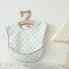 Waterproof Cotton Baby Apron: Stain-Resistant PU Reversible Bib with Pocket for Toddlers and Infants.