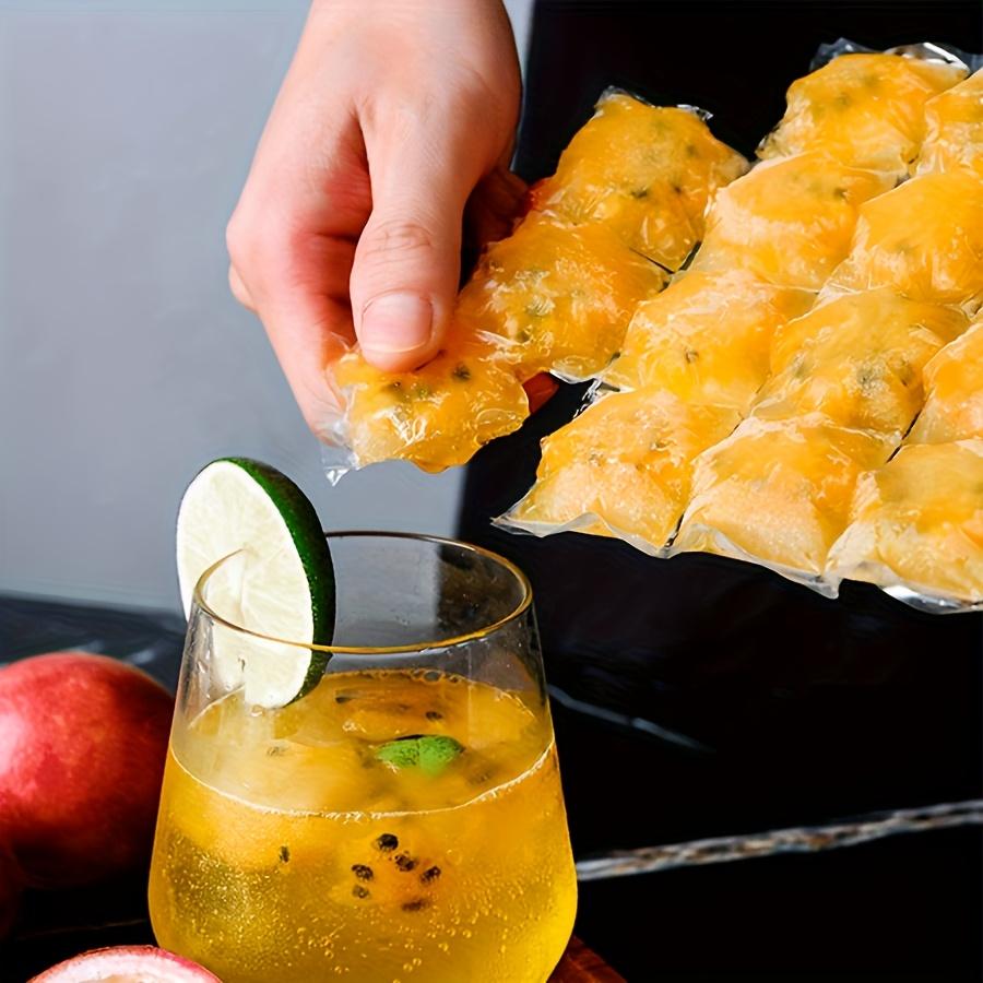 50Pcs Disposable Ice Cube Bags Self Sealing PE Ice Maker Mold With 1Pc Funnel For Juice Coffee