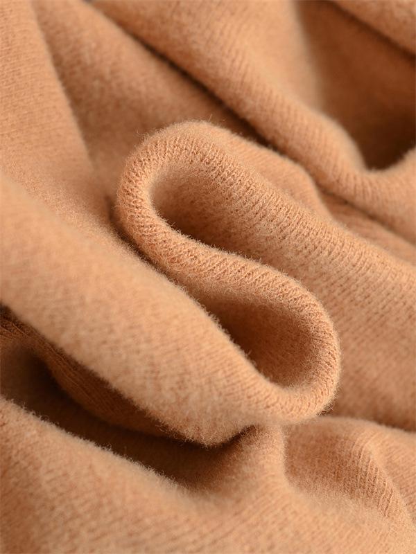 Women's Faux Cashmere Trendy Layered Long-Sleeve Tie-Up Top for Spring/Autumn