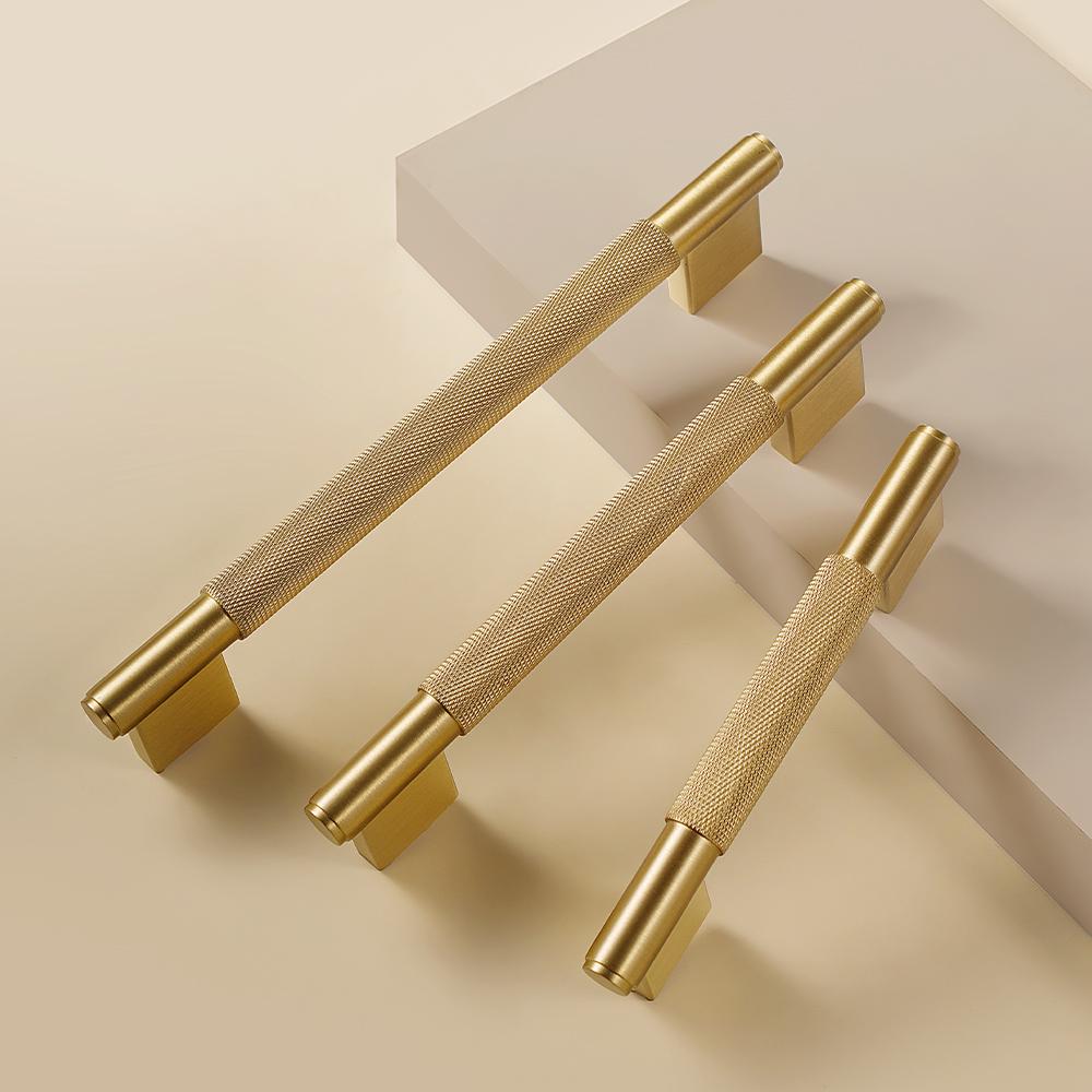 Dooroom Solid Brass Knurled Cross Diamond Cut Pattern Modern Cabinet Refrigerator Door Pull Drawer Knobs Hardware Handles