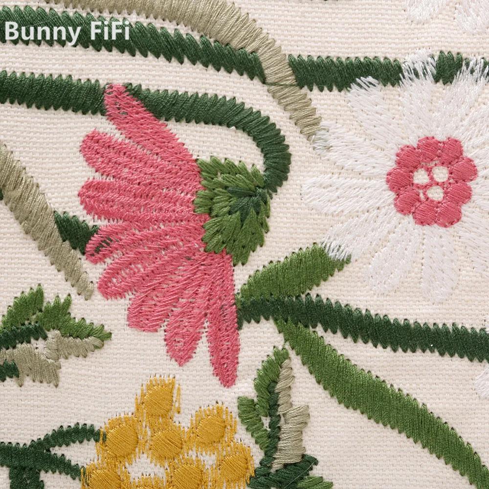 Cotton Embroidered European Pastoral Floral Cushion Cover 45x45cm Sofa Seat Home Decor Throw Pillow Case Living Room Decoration