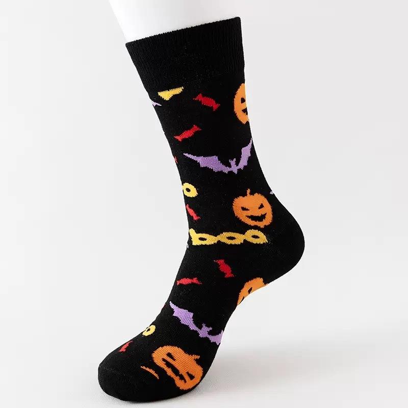 Ladies Fall and Winter Trend Funny Pumpkin Halloween Tube Socks