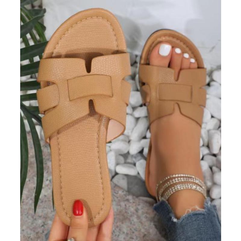 Große flache Sandalen für den Sommer, verschleißfeste Hausschuhe, bonbonfarbene Hausschuhe