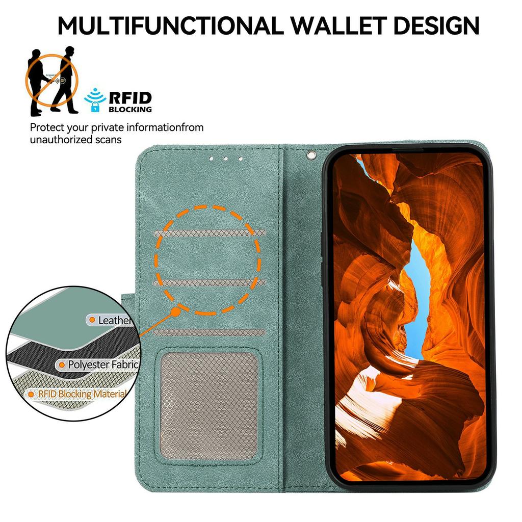 ABEEL For Samsung Galaxy XCover7 Pro Case Color Splicing Leather Flip Phone Cover RFID Blocking