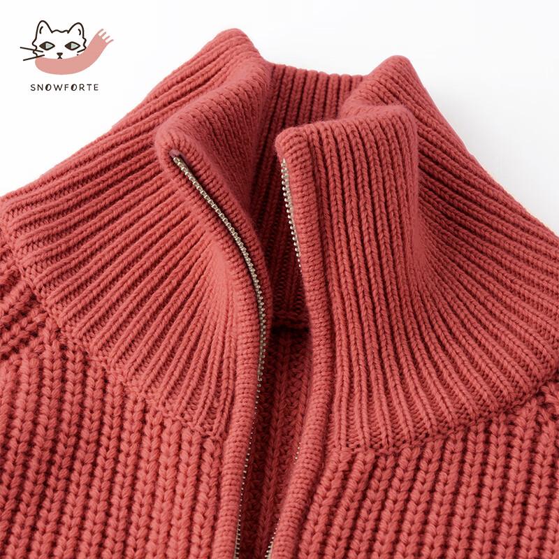 Snofod Women's Thickened Wool Blend Stand Collar Cardigan