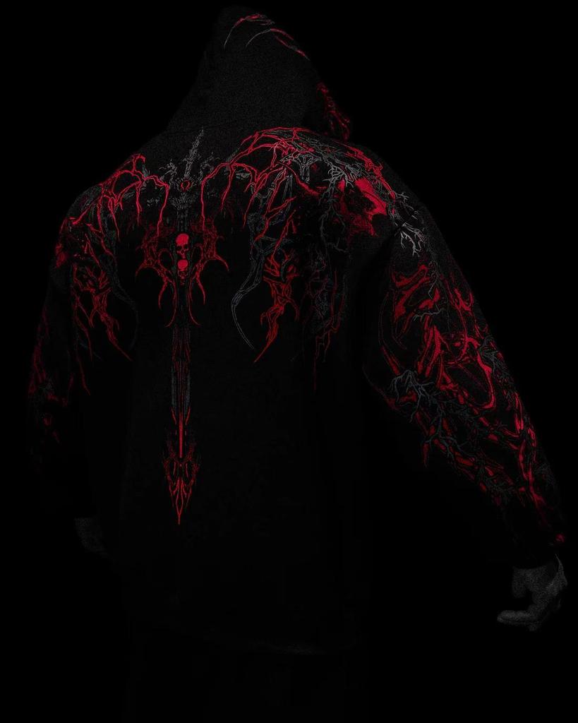 Breathedivinity Men's Dark Style Hoodie - Trendy Autumn/Winter Sports Outerwear