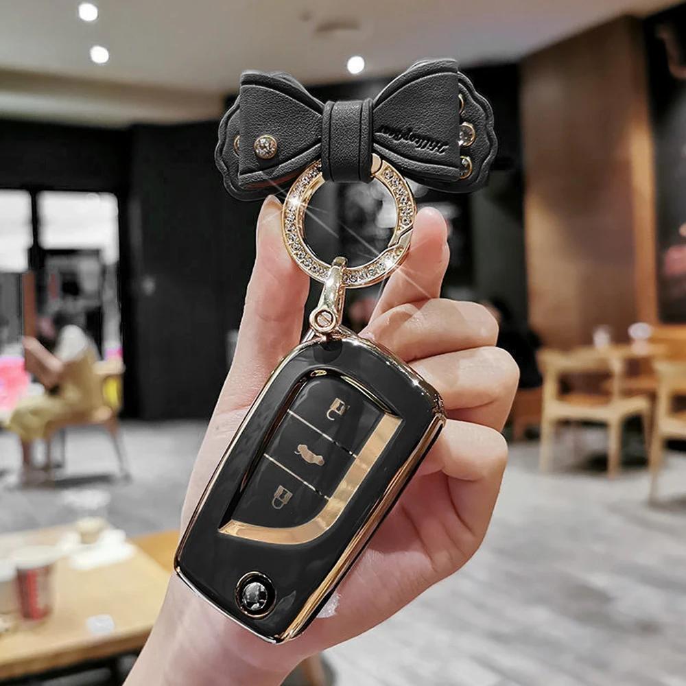 Auto TPU Schlüsselhülle Schale Schlüsselanhänger Halter Schlüsselabdeckung Zubehör für Toyota Fortuner Revo Atis Innova Levin Camry Reiz Highlander Corolla