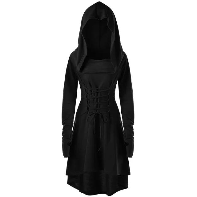 Medieval Renaissance Archer Hooded Lace Robe Pullover 
