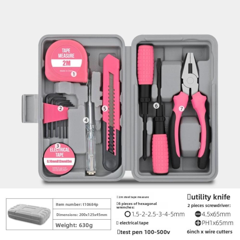 Универсальный набор инструментов для дома и DIY Компактный прочный набор ручных инструментов Профессиональный мини-набор инструментов Ящик для инструментов Ремонт дома